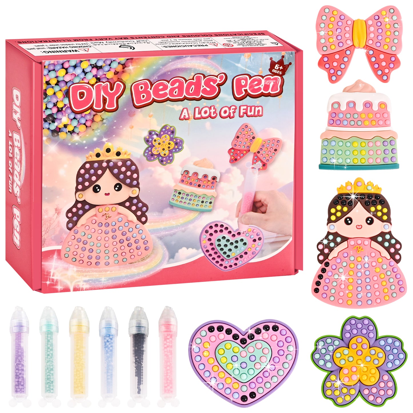 YoFellas DIY Bead Art & Mosaic Kit for Kids Ages 6-12 – Complete Craft Set with Bead Pens, Colorful Templates, and Fun Stencils – Creative Arts & Crafts Activity for Boys and Girls - 5 PCS