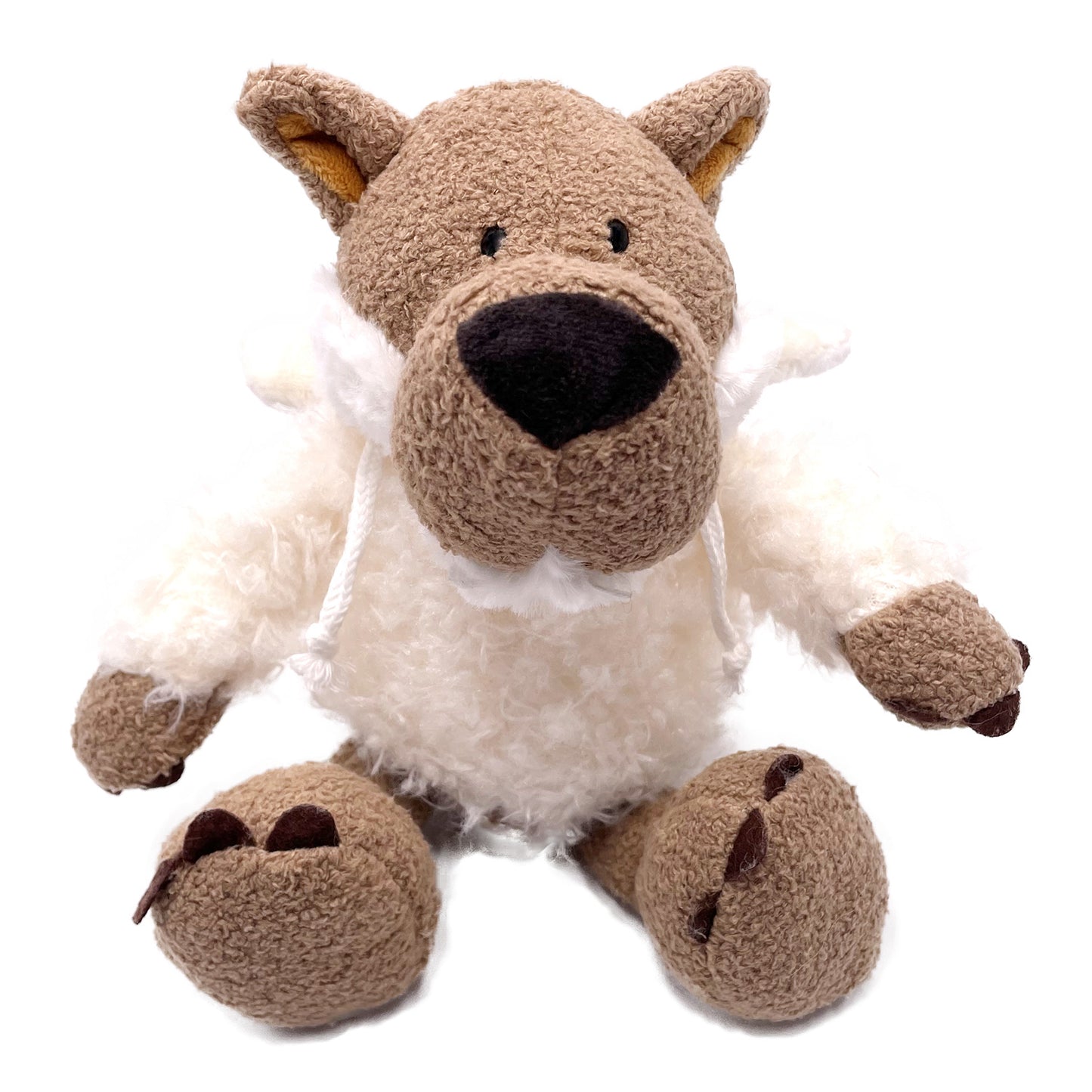 YoFellas Dog Plush Toy Cute Soft Wolf Squeaky for Aggressive Chewer, Interactive Toy for Trainning get More Fun, Durable Toys for Small Medium Large Dog, Gift for Dogs (Wolf in White Jacket)