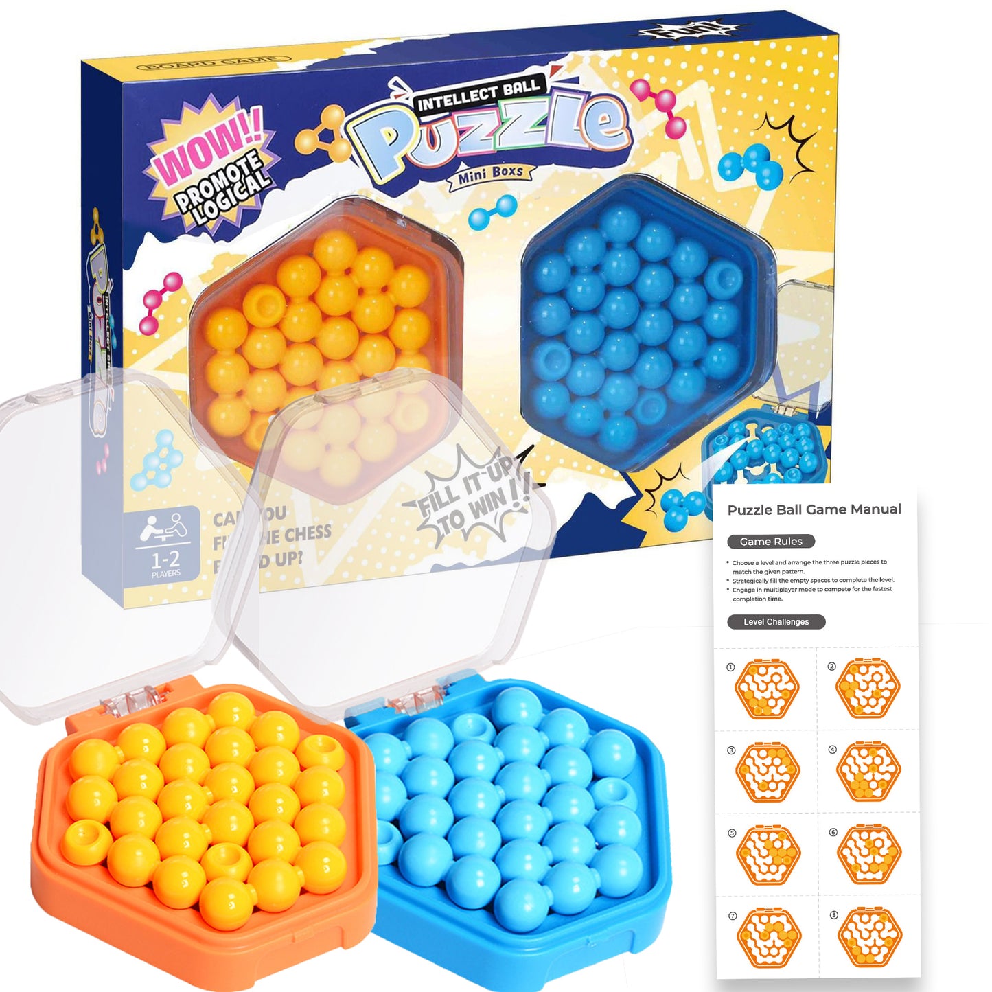 Puzzle Ball Game - 3D Brain Teaser for Adults, Travel-Sized Logic Toy, Hand-Eye Coordination & Problem-Solving Game, Compact Fidget Toy for Desk, Office & Road Trips