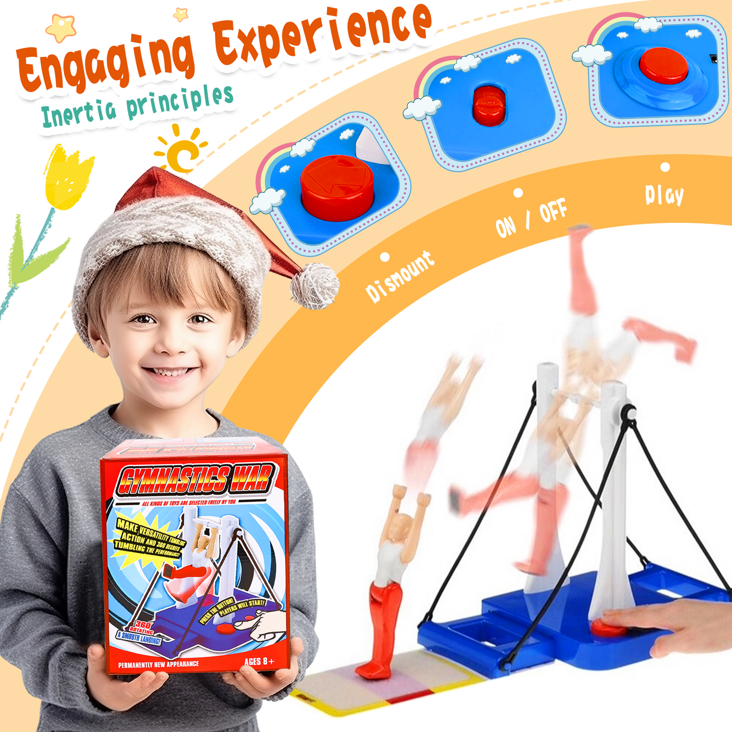 Gymnastics Challenge Game - Fun & Challenging Toy for Girls & Boys Ages 8+ Ideal Table Game for Active Kids - Develop Skills & Strengthen Bonds with Family and Friends