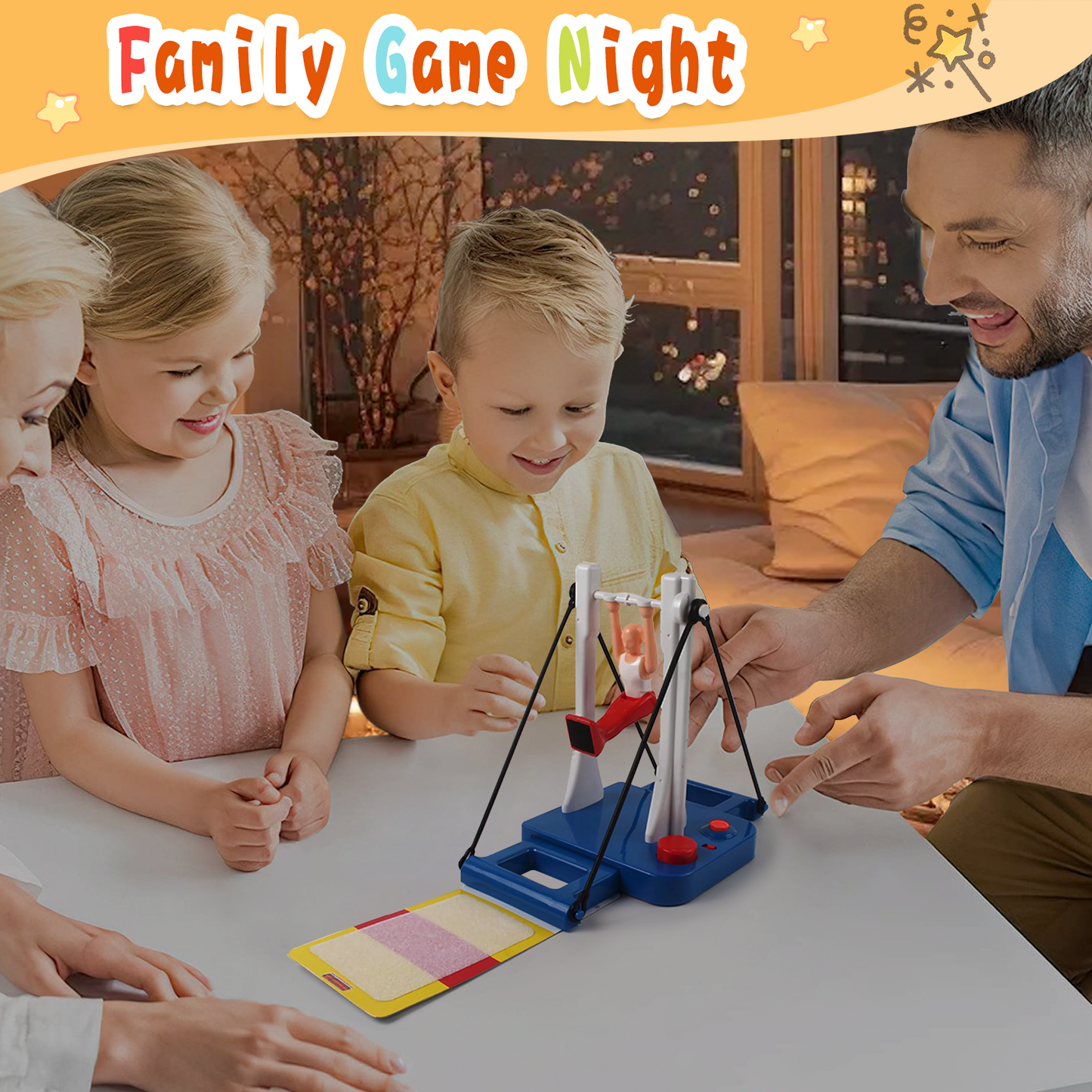 Gymnastics Challenge Game - Fun & Challenging Toy for Girls & Boys Ages 8+ Ideal Table Game for Active Kids - Develop Skills & Strengthen Bonds with Family and Friends
