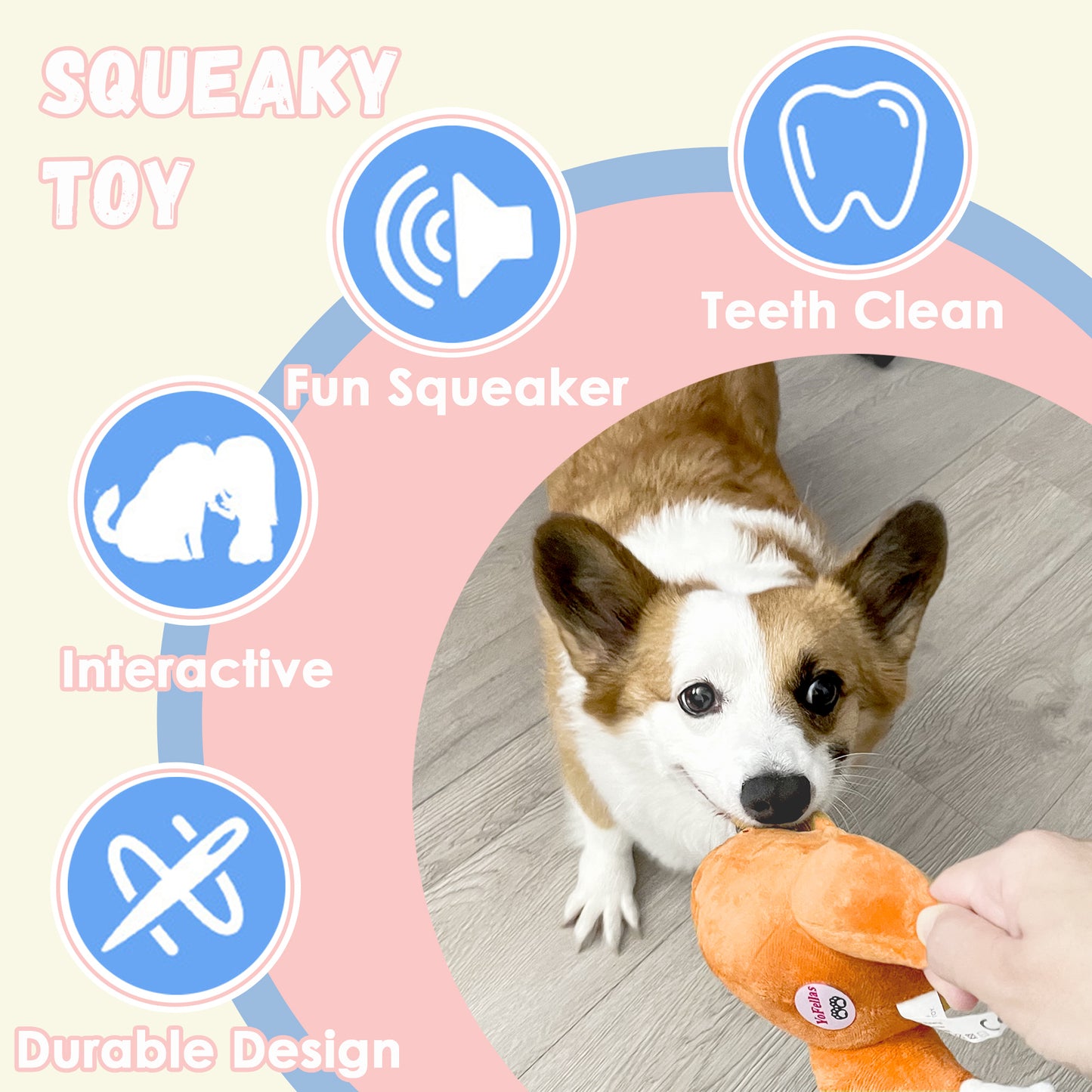 YoFellas Thanksgiving Interactive Turkey Plush Dog Toy with Squeaker | Soft and Durable | Ideal for Small, Medium Breeds | Great for Festive Fun and Daily Playtime