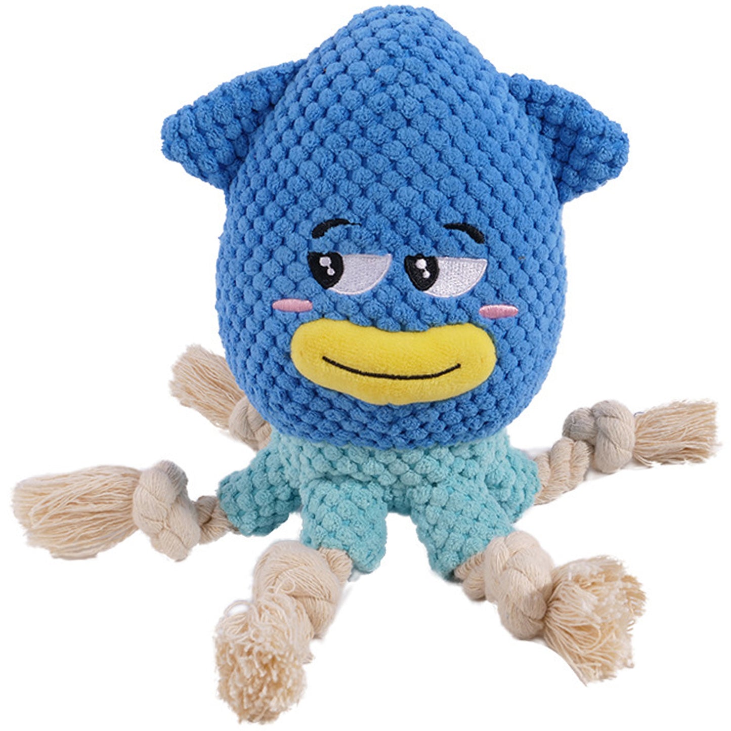 YoFellas Dog Plush Toy Funny Cute Soft Animals Squeaky for Aggressive Chewer, Interactive Toy for Training get More Fun, Durable Toys for Small Medium Large Dog, Gift for Dogs (Squid)