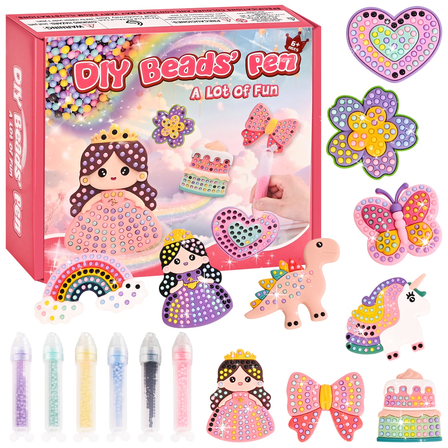 YoFellas DIY Bead Art & Mosaic Kit for Kids Ages 6-12 – Complete Craft Set with Bead Pens, Colorful Templates, and Fun Stencils – Creative Arts & Crafts Activity for Boys and Girls - 10 PCS