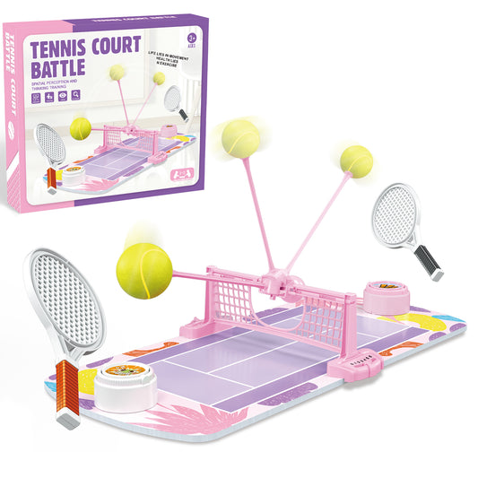 Tabletop Sports Battle Game for Kids – Pickleball & Tennis – Interactive 2-Player Game for Ages 3+ (Tennis Court Battle)